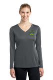 Ladies Long Sleeve Polyester V Neck